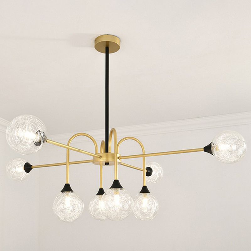 Modo Glashängung Licht Nordisch 8-Kopf-Gold Finish Kronleuchter für Esszimmer