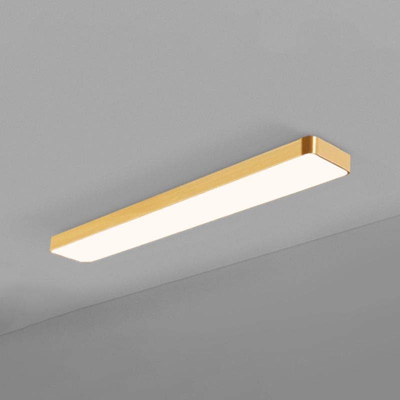 Goudkleurige rechthoekige plafondlamp Eenvoudige stijl metalen LED-inbouwlamp voor kantoor