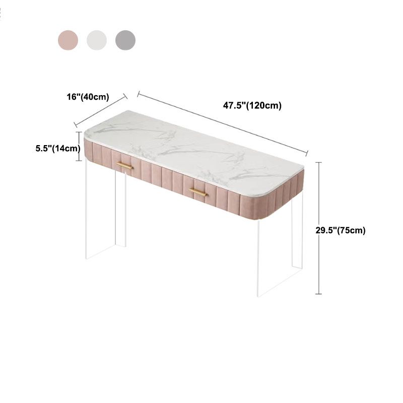 Stone Top Make-up Vanity Table Modern Style Vanity Desk with Drawers