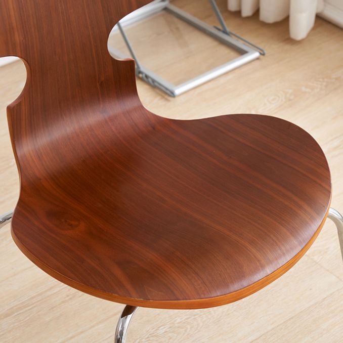 Contemporary Solid Wood Stackable Armless Dining Chair for Home
