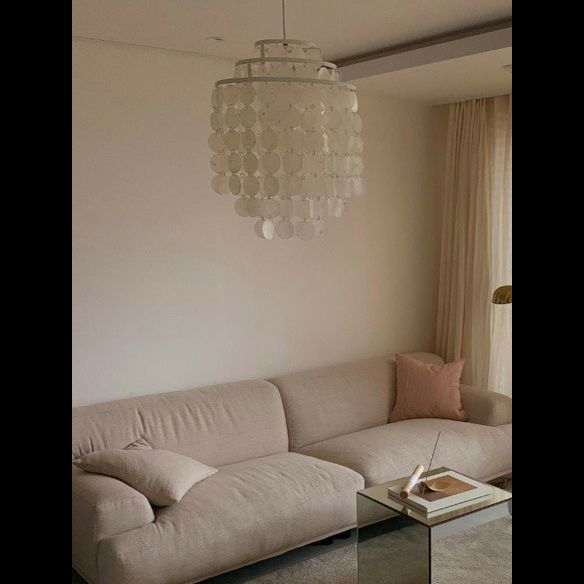 3-Tiers Shells Deco Hanging Light Contemporary Style Single Light Suspension Lamp for Dining Room