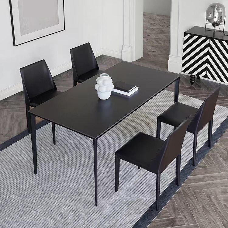 Medieval Modern Stone Dining Table 4 Black Legs Table for Dining Room