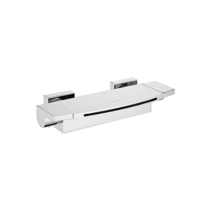 Wall Mounted Metal Tub Filler Low Arc Waterfall Bathroom Tub Faucet Trim