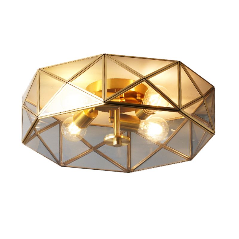 Verre Bousine ombragée Fixation de la lumière Fixture traditionnelle Fixation du plafond Fixation en clair