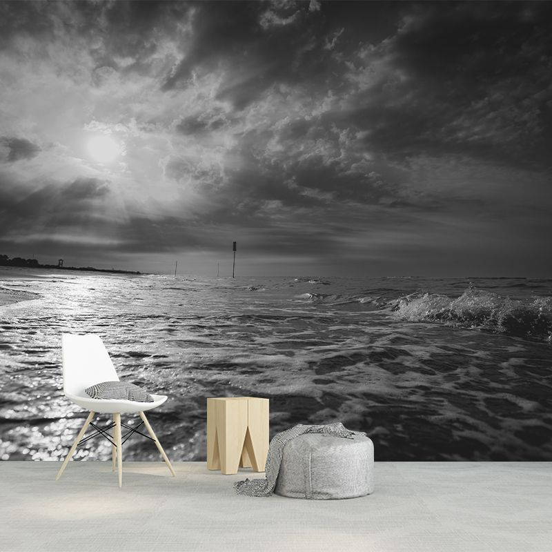 Seascape Wall Mural Moisture Resistant Wallpaper Wall Decor for House Interior