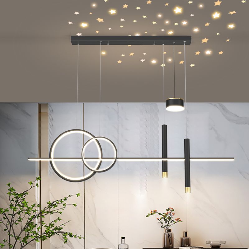 Contemporary Style Linear Island Lighting Metal Island Light Fixtures