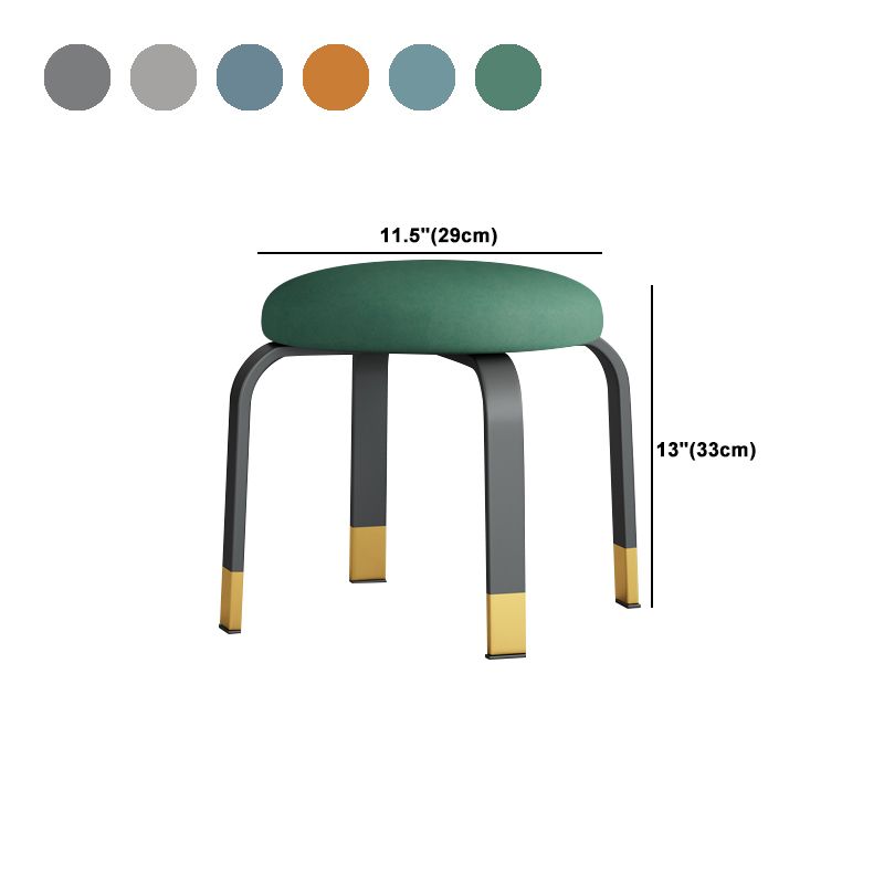 Footstool Ottoman Tear Resistant Solid Glam Cotton Blend Round Ottoman