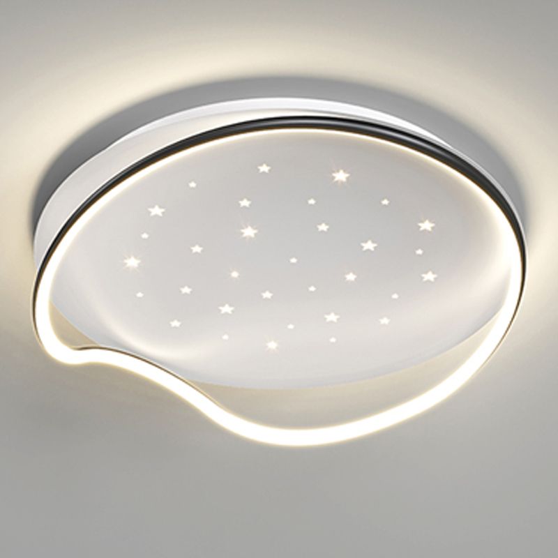 Geometry Shape LED Ceiling Lamp Modern Aluminum 2 Lights Flush Mount for Living Room