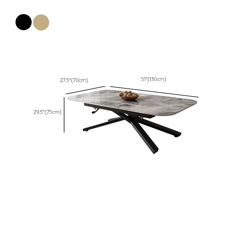 Glam 4 Legs Cocktail Table Single Stone Coffee Cocktail Table