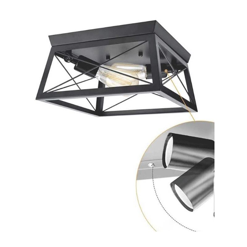 Industrial Style Vintage 2-Birnen Deckenlampe Winkel einstellbar Design Metall Flush Mount Licht