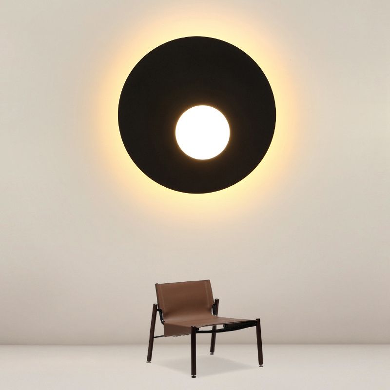 1-Light Unique Shape Wall Light Fixture Modern Wall Mounted Lighting in Black
