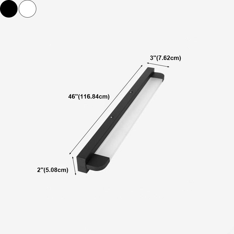 Metal Linear Shade Wall Sconce Modern Style 1-Light Mirror Wall Mount Light Fixture