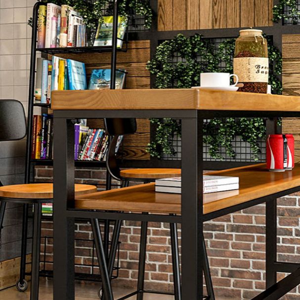 Tavolo da pranzo moderno rettangolo barre da pranzo in legno tavolo da barra con scaffali