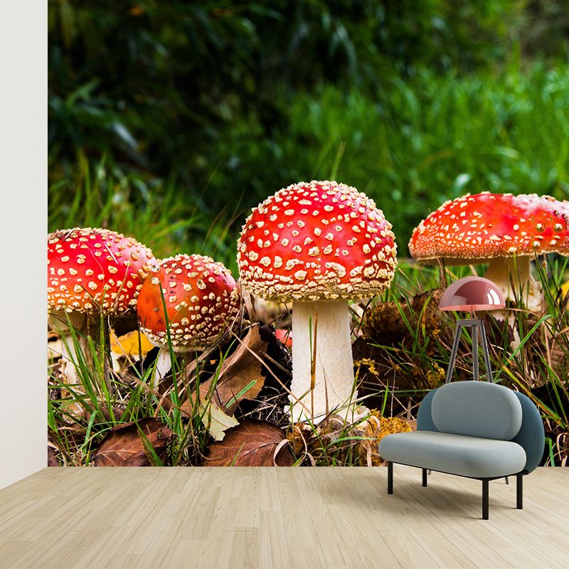 Contemporary Mushrooms Home Mural Mildew Resistant Wall Decor for Bedroom