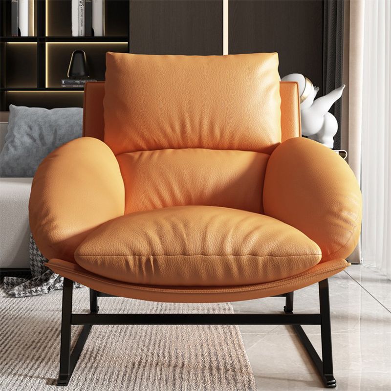 Genuine Leather Accent Chair Arms Included Accent Room Chair with Ottoman, 39.37" Wide