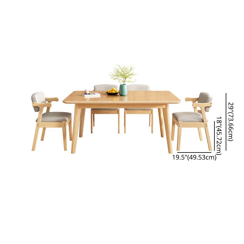 Minimalist Wooden Table Set for 4/6 with Rectangle Table Dining Set for Restaurant