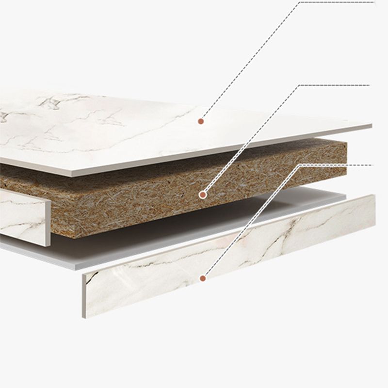 Modern Metal 4 Legs Cocktail Table Marble Rectangle Coffee Table