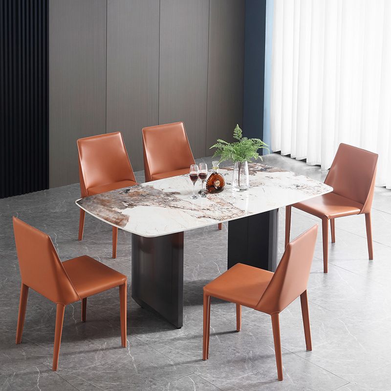 Modern Style 1/2/5/6 Pieces Dining Set Sintered Stone Dining Table with Chairs