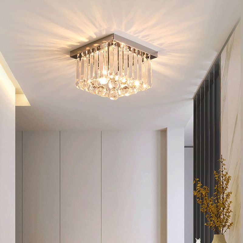 Ultra-Contemporary Flush Mount Lamp Crystal Ceiling Lighting for Foyer