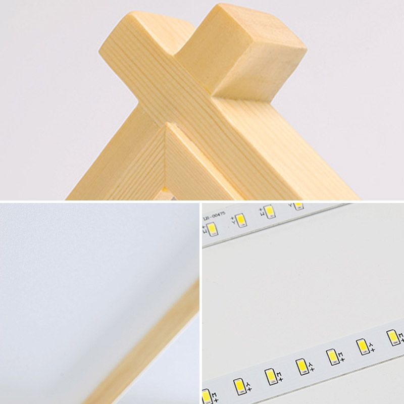 Houten inbouw plafondverlichtingsarmatuur Moderne LED-plafondlamp voor woonkamer