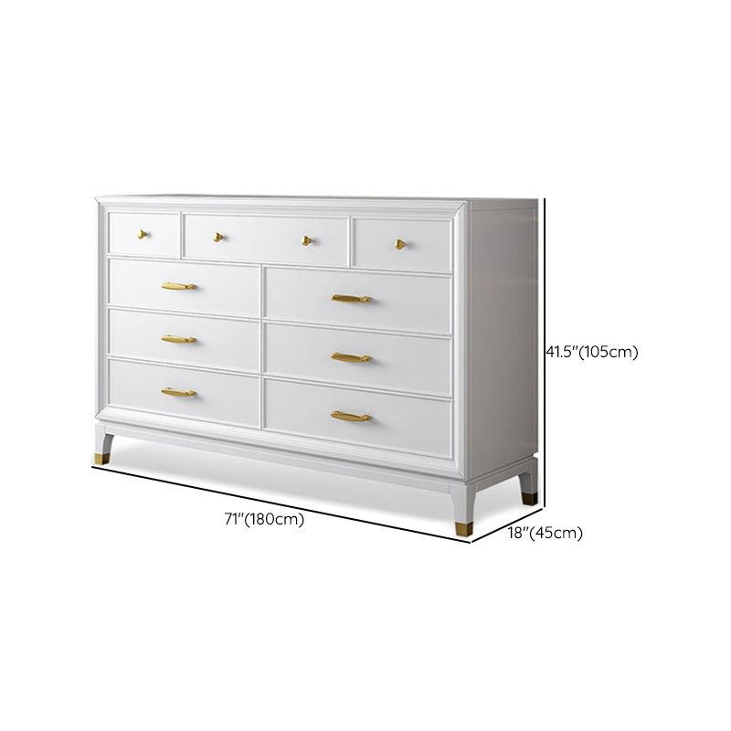 Ultra-Modern Double Dresser White Storage Chest Dresser for Bedroom