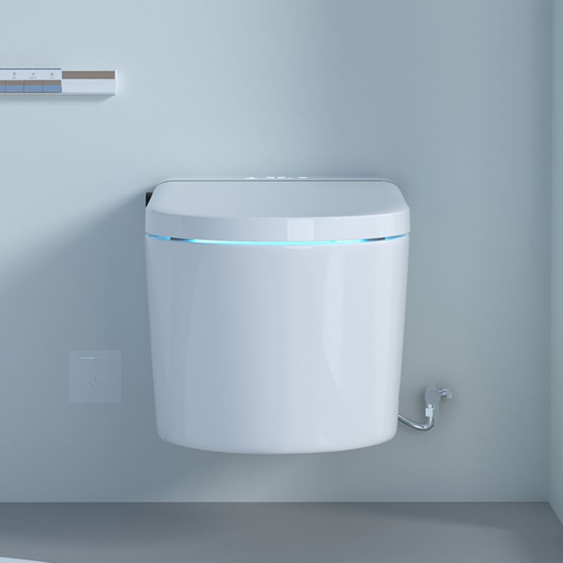 Elongated Smart Wall Mounted Bidet 14.17" H Cotton White Bidet with Unlimited Warm Water