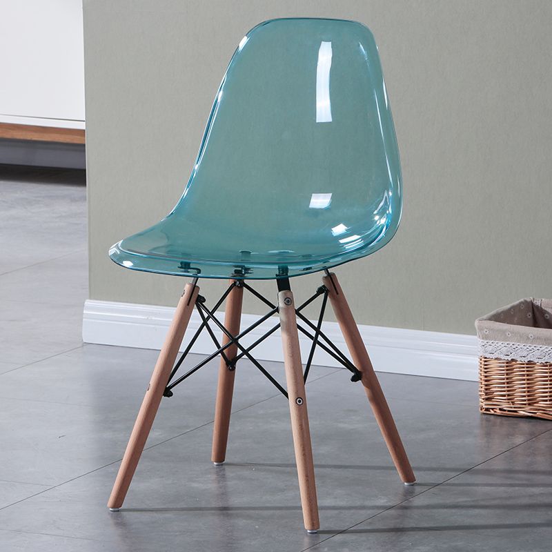 Glam Style Acrylic Side Chair Transparent Armless Dining Chairs for Home