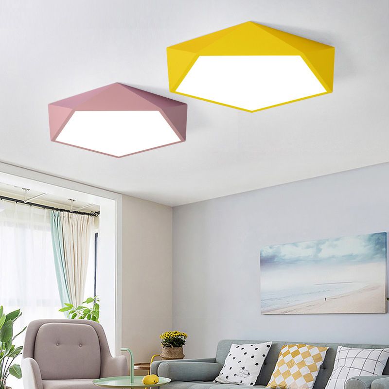 Geometrische Flush Mount Armatuur Minimalistische Stijl Metaal LED Slaapkamer Flush Mount Verlichting