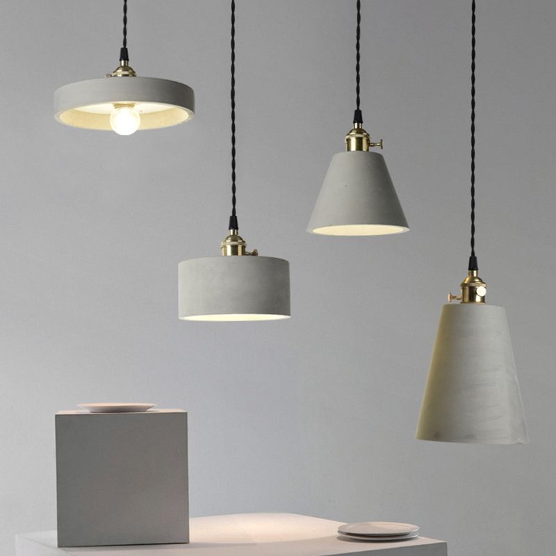 Luces de techo colgante de 1 luces con lámpara colgante de cemento moderna