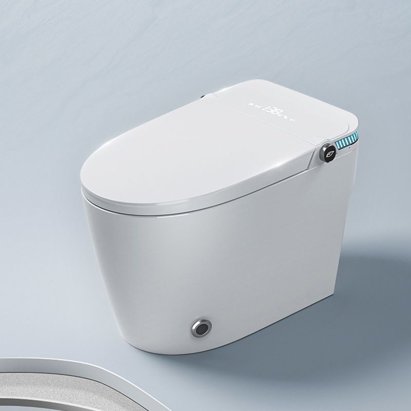 Contemporary Ceramic Flush Toilet Heated Seat Included Toilet Bowl for Washroom