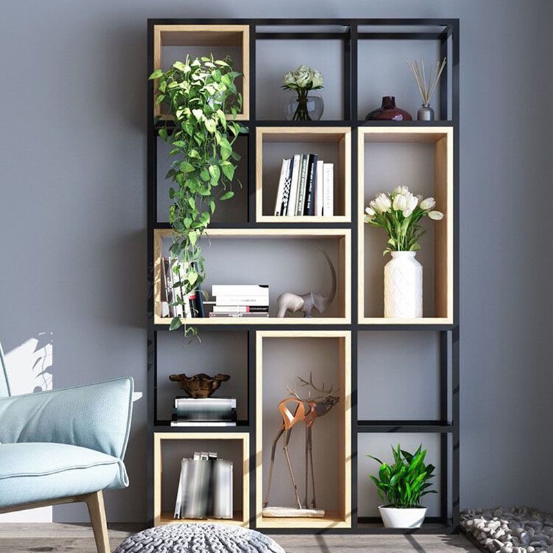 9.84"W Bookcase Industrial Style Open Back Bookcase for Home Study Room Office