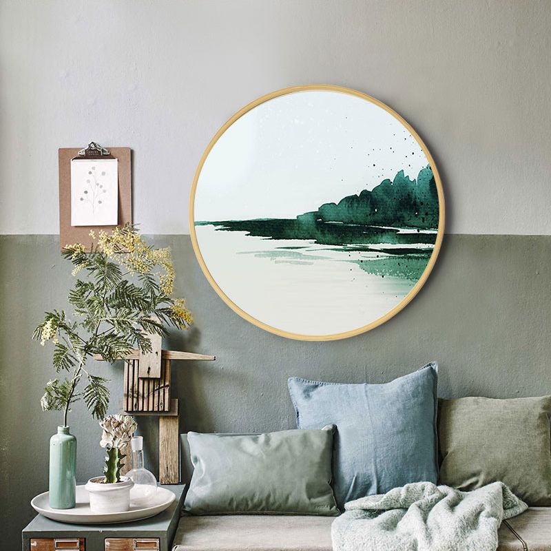 Soft Color Outdoor Scene Painting Natural Landscape Modern Textured Canvas for House Interior