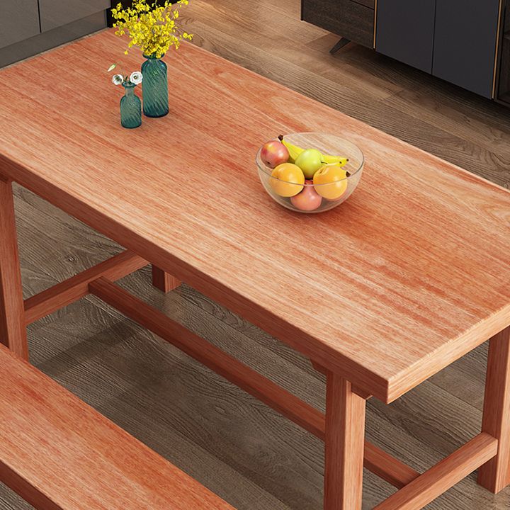 Moderner Massivholz Standard Esstisch Küche Rechteck Esstisch mit Trestle Basis