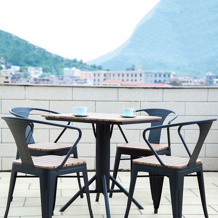 Modern Round Dining Set 1/2/5/7 Pieces Reclaimed Wood Dining Table Set for Outdoor