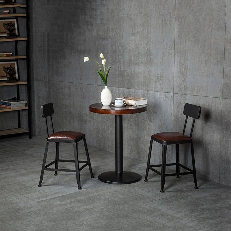 Industrial 1/2/3 Pieces Solid Wood Bar Table Set Round Counter Set for Home Use