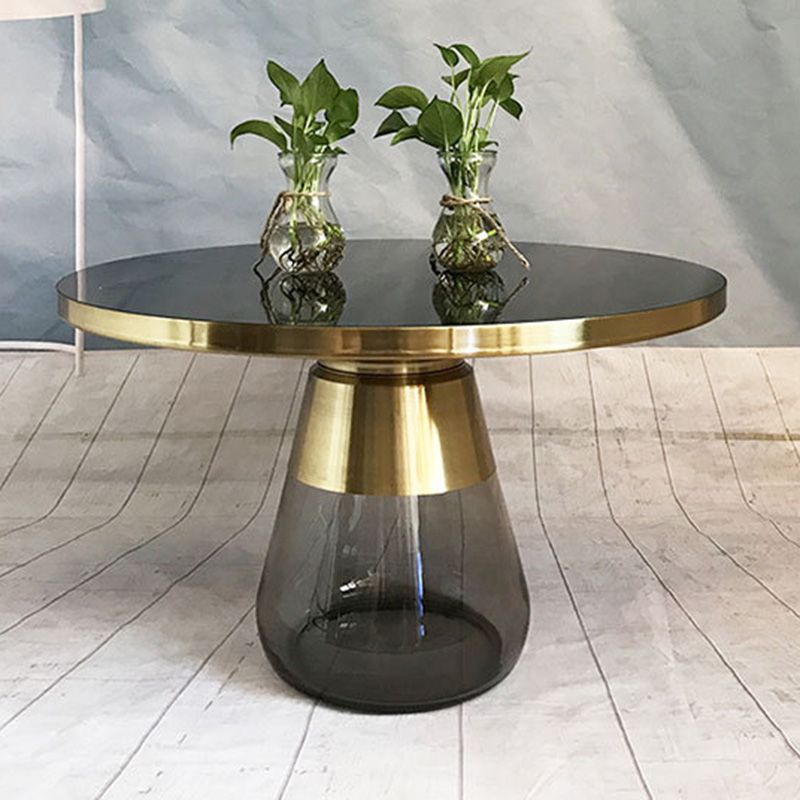 29.53 inch Wide Contemporary Sofa Side Accent Table Glass Round Side End Table