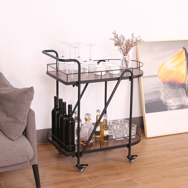 Contemporary 31.1"H Rolling Prep Table Metal Prep Table for Home Use