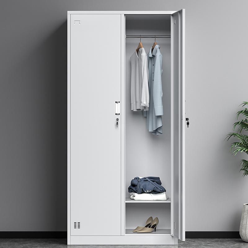 Metal Modern Hinged Door Cabinet Grey Storage Cabinet for Home