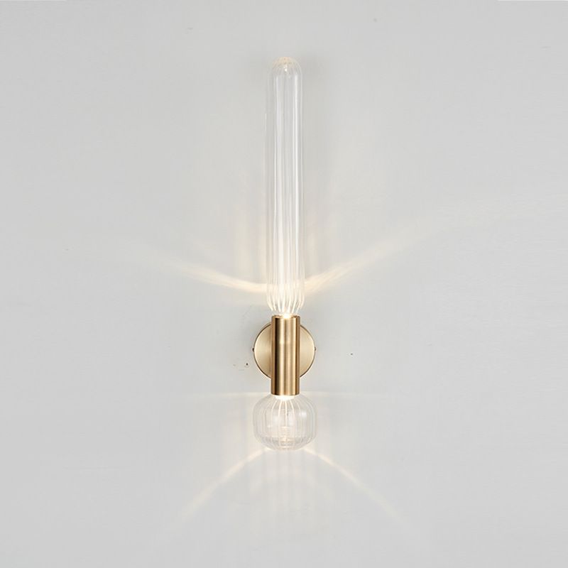 1 Light Cylinder Wall Lighting Fixtures Modern Style Glass Wall Mounted Lamps