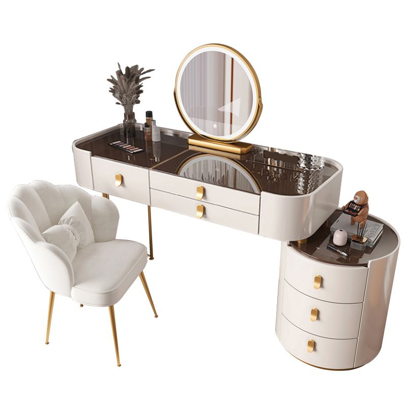 Lighted Mirror Makeup Vanity Desk Storage Box Makeup Vanity Set with Drawer