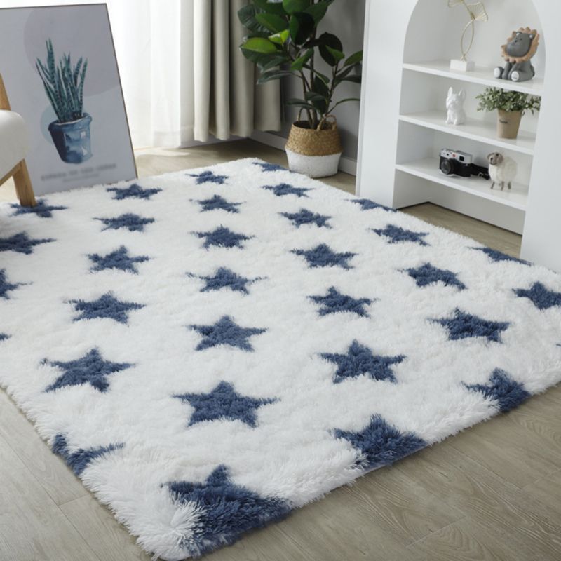 Individuality Geometry Printed Rug Modern Shag Area Carpet Non-Slip Backing Carpet for Home Decor