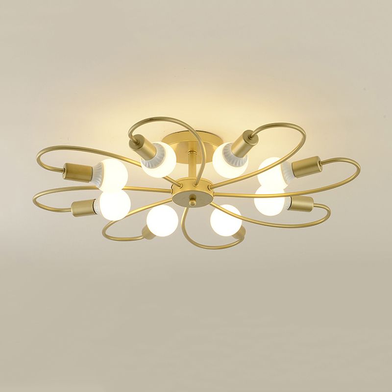 Simple Metallic Ceiling Lamp Contemporary Flush Mount Light Fixture