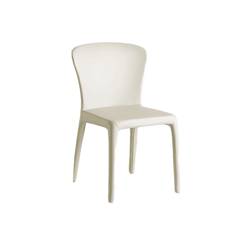Modern Indoor Armless Dining Chair Faux Leather Side Chair for Home