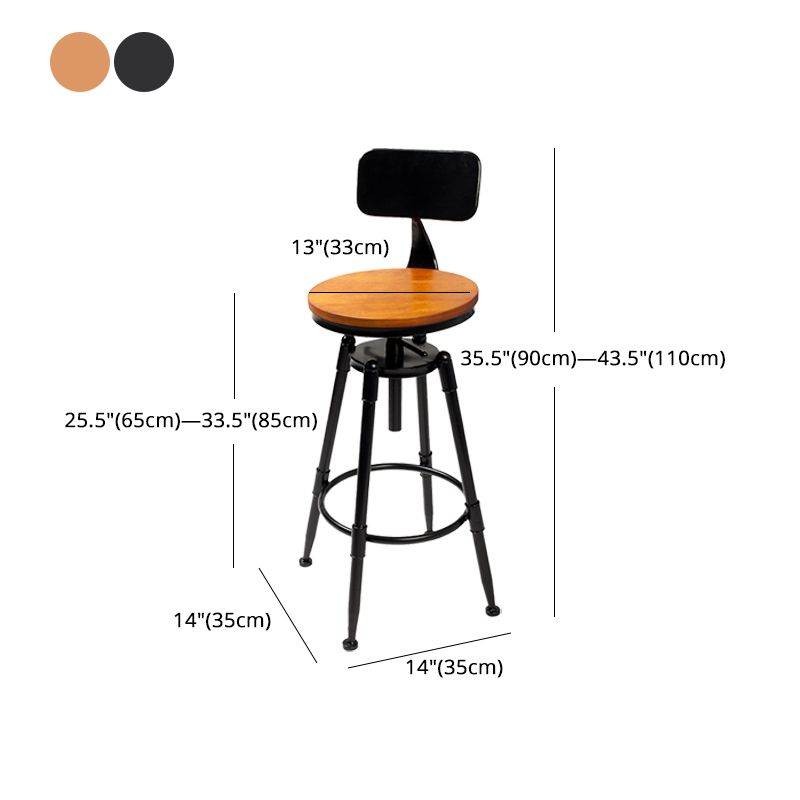 Industrial 4 Legs Barstool Adjustable Height Rotating Bar Stools