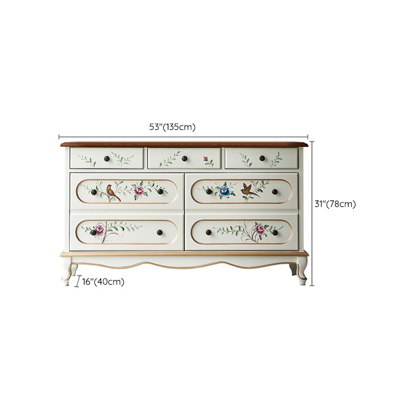 American Traditional Storage Chest Dresser Wooden Dresser with Drawers