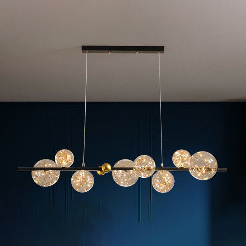 Glass Ball Shape Hanging Lights Modern Style Multi Lights Pendant Light Fixtures