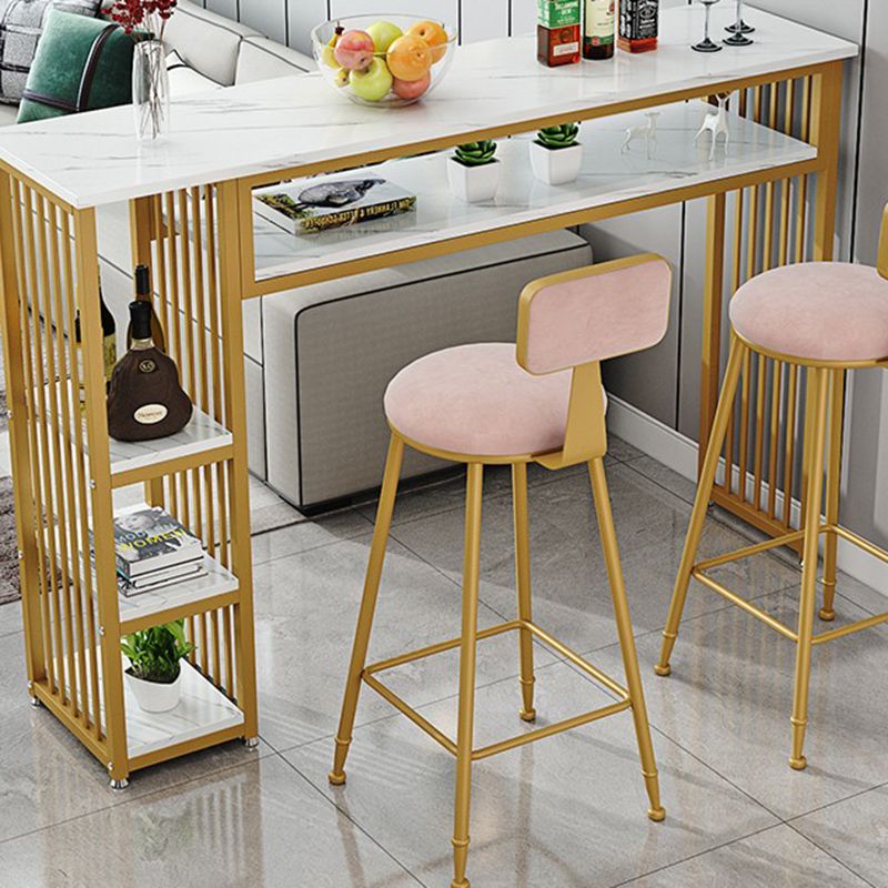 Glam Indoor Bar Dining Table Rectangle Bar Stool Table with Storage