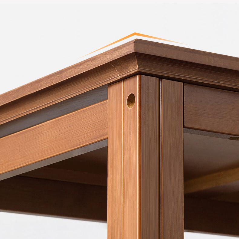 Modern Brown Vertical Book Shelf Bamboo Etagere Open Shelf for Home