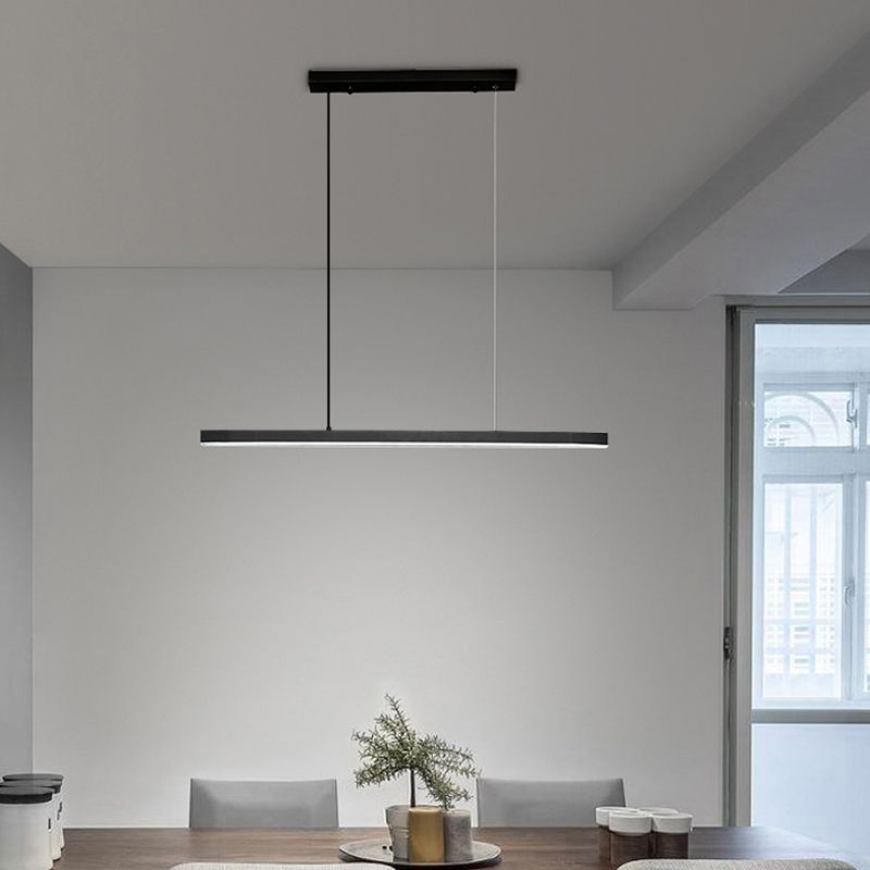 1 Light Modern Style LED Island Light Minimalism Linear Hanging Lighting Fixture