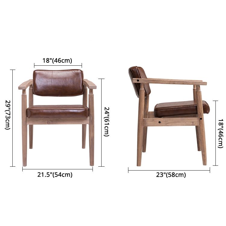 Traditional Style Rubber Wood Chairs Open Back Side Kitchen Dining Chair